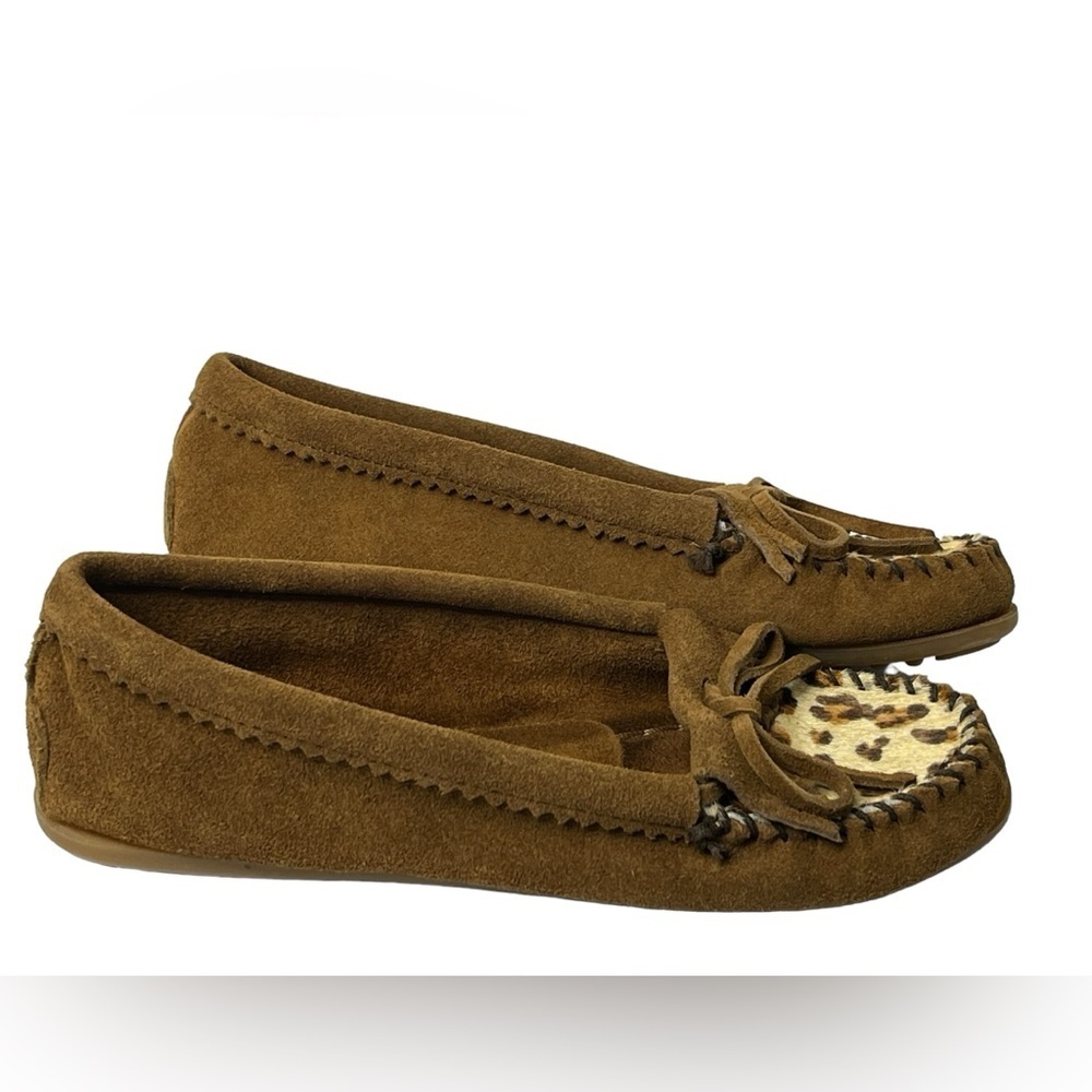 Minnetonka Calf Hair Animal Print Cheetah Soft‎ Leather Womens 8 Mocassin Shoes - Picture 3 of 7